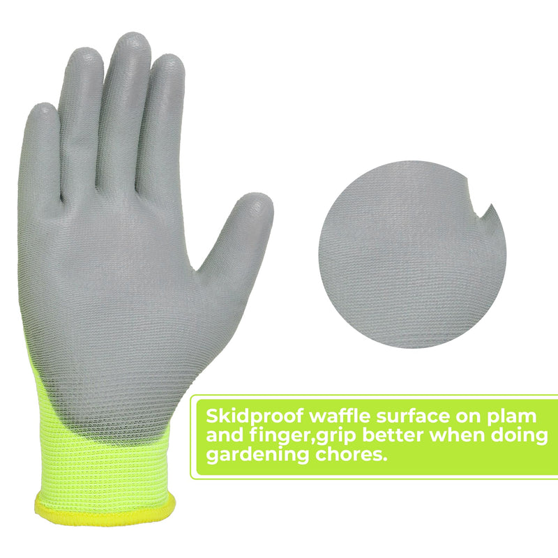 HANDLANDY PU Coated Safety Work Gloves, 6/12 Pairs Work Gloves 11170