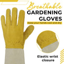 HANDLANDY Rose Pruning Gloves for Men & Women, Thorn Proof Long Garden Gloves, Gardening Gifts for Gardeners - goatskin, 5197/5195/5190