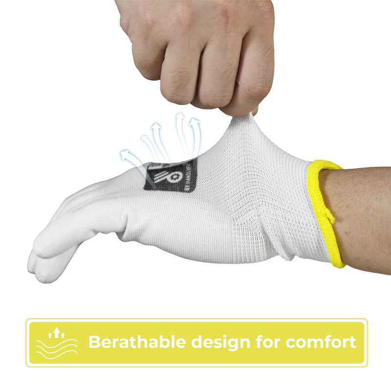 HANDLANDY PU Coated Safety Work Gloves, 6/12 Pairs Work Gloves 11170