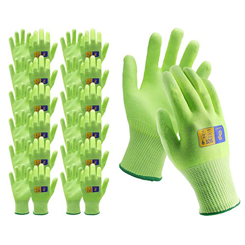 Handlandy Mens Work Gloves Bulk,Pack of 12 Pairs Cut Resistant Level 5