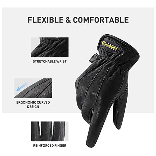 Gants de travail chauds en cuir de cerf Handlandy pour l'hiver, doublure 3M 1245