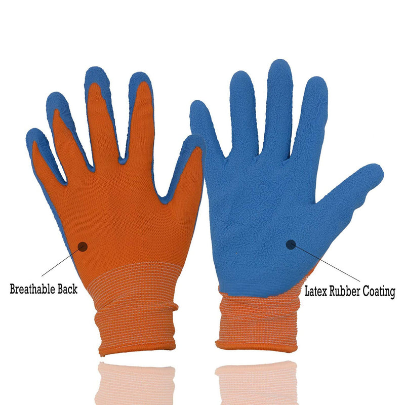 Gants de jardin Handlandy pour enfants, paume enduite de caoutchouc, 50978