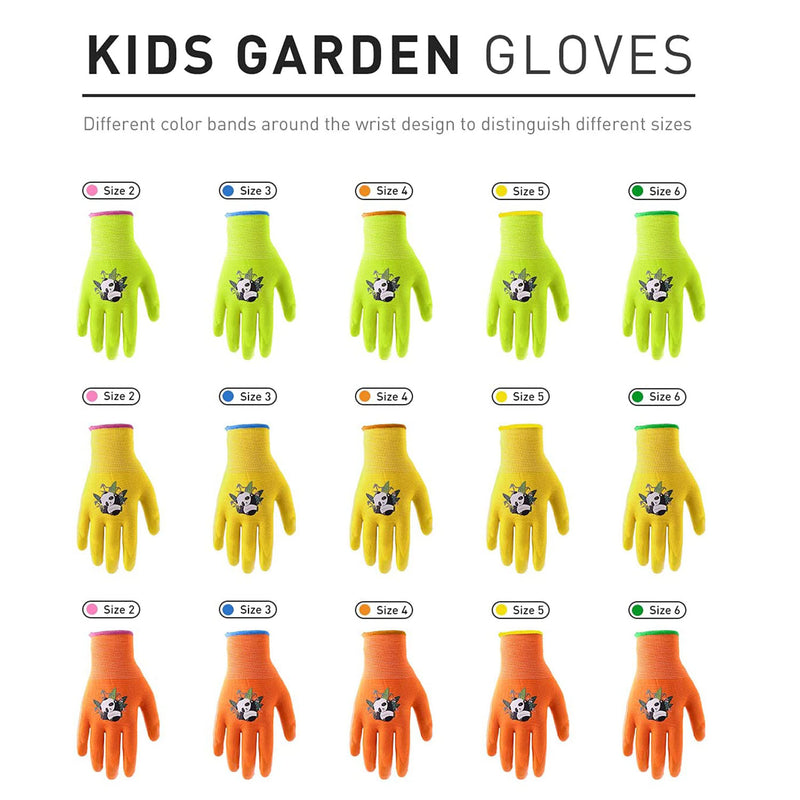 Gants de jardinage pour enfants Handlandy avec paume enduite de caoutchouc 51404142