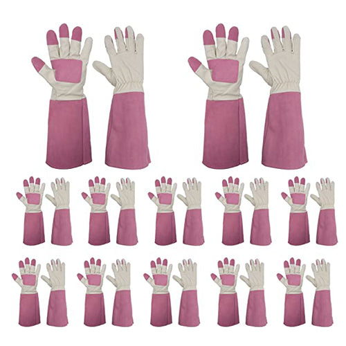 Handandy Rosenschnitt-Handschuhe für Damen und Herren, 12 Paar, lange, dornensichere Gartenhandschuhe 1601