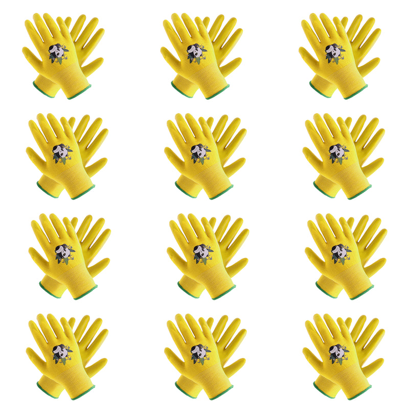 Handlandy Wholesale Childrens Gardening Gloves Natural Rubber Latex Bright Colors 5141 (12 Pairs)