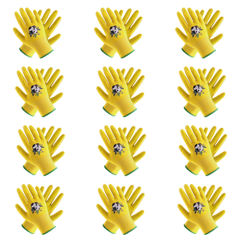 Handandy 12 Paar Gartenhandschuhe für Kinder, Naturkautschuklatex, leuchtende Farben, 5141 x 12