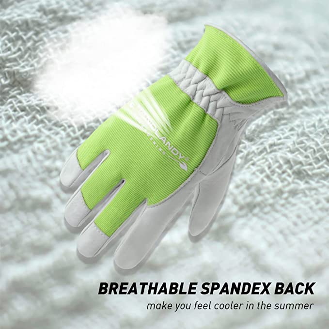 summer gardening gloves HANDLANDY Gardening Gloves Flexible Soft Leather Yard Work 51756 Green / S
