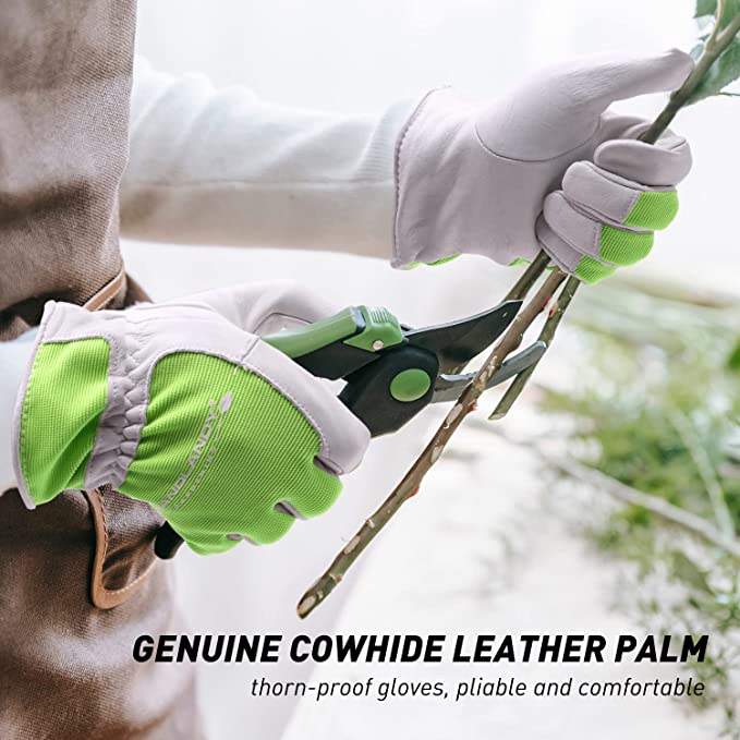 HANDLANDY Gardening Gloves Flexible Soft Leather Yard Work 51756