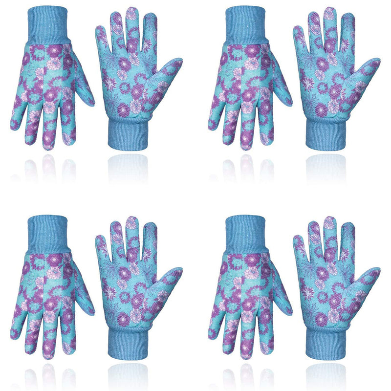 Handlandy 4/6 paires de gants de jardinage pour femmes en jersey de coton PVC Floral Yard 5092