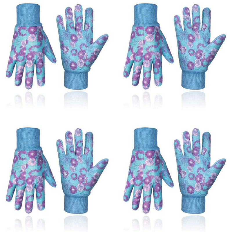 Handlandy 4/6 Pairs Women Gardening Gloves Cotton Jersey PVC Floral Yard 5092