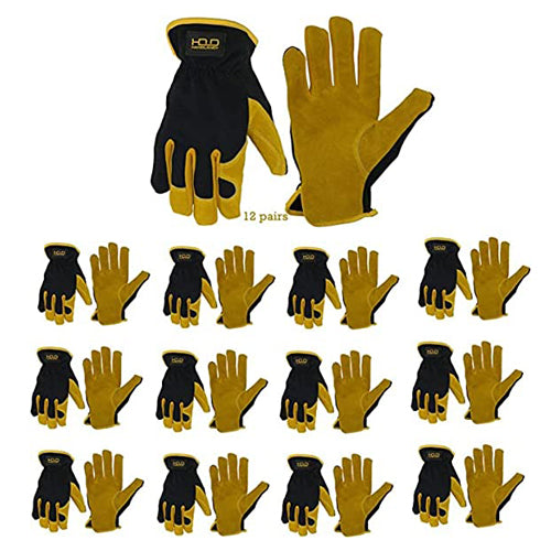 Handlandy – gants de jardinage en cuir pour hommes, paquet de 12 paires de gants de travail utilitaires pour mécaniciens et construction 59646013