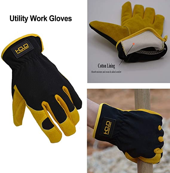 Handlandy – gants de jardinage en cuir pour hommes, paquet de 12 paires de gants de travail utilitaires pour mécaniciens et construction 59646013