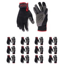 Handlandy Bulk Work Gloves for Men Touch Screen Flexible Breathable Utility Gloves,Padded Knuckles & Palm 5972 (12/24 Pairs)