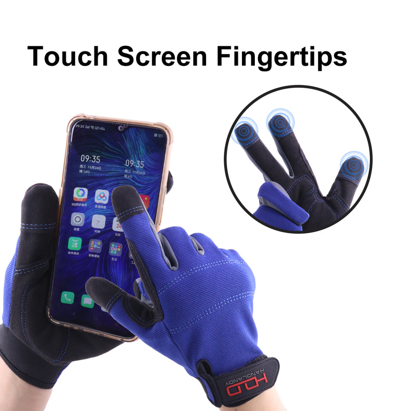 Handlandy Bulk Work Gloves for Men Pack of 12 Touch Screen Flexible Breathable Utility Gloves,Padded Knuckles & Palm 5972