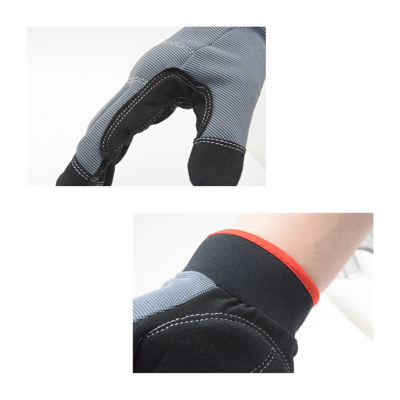 Gants de travail en vrac Handlandy pour hommes, paquet de 12 gants utilitaires flexibles et respirants pour écran tactile, jointures et paume rembourrées 5972