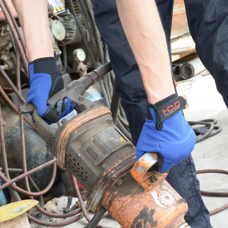 Handlandy Men Work Gloves Touch Screen Car Repair Construction 5972BL