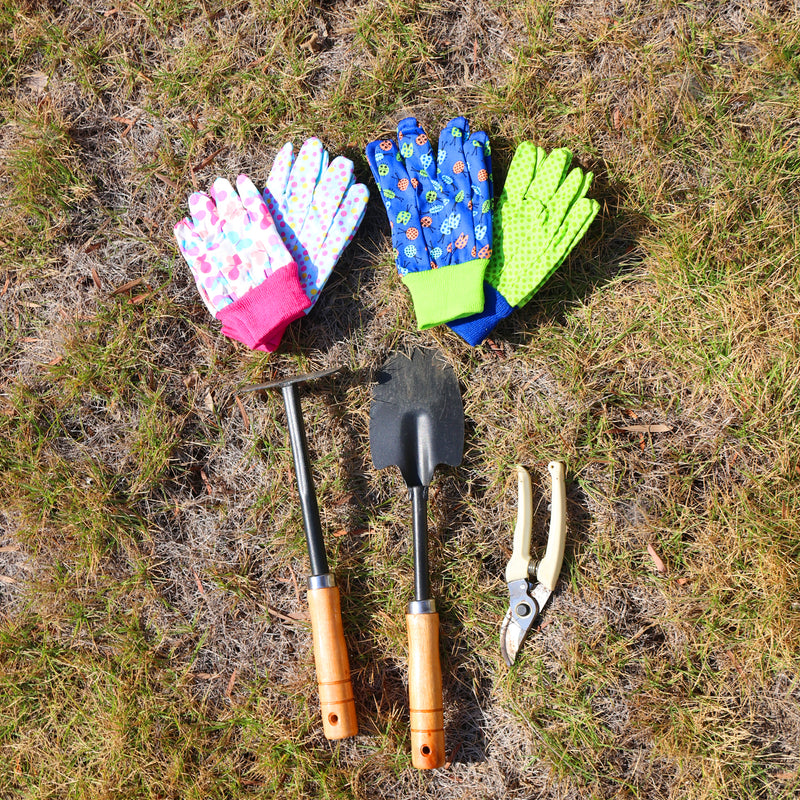 Handandy 3 Paar Kinder-Gartenhandschuhe aus Baumwolle für den Außenbereich, langlebig, 5096