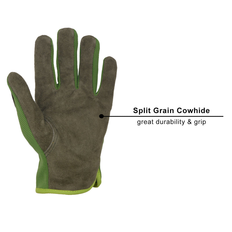 Handlandy Men Leather Gardening Gloves Bulk, Utility Work Gloves for Mechanics, Construction 59646013 (12 Pairs )