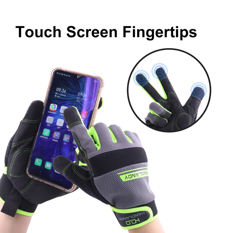 Mens General Utility Work Gloves, Mechanic Work Gloves Men Women, Light  Duty Safety Work Gloves with Touchscreen