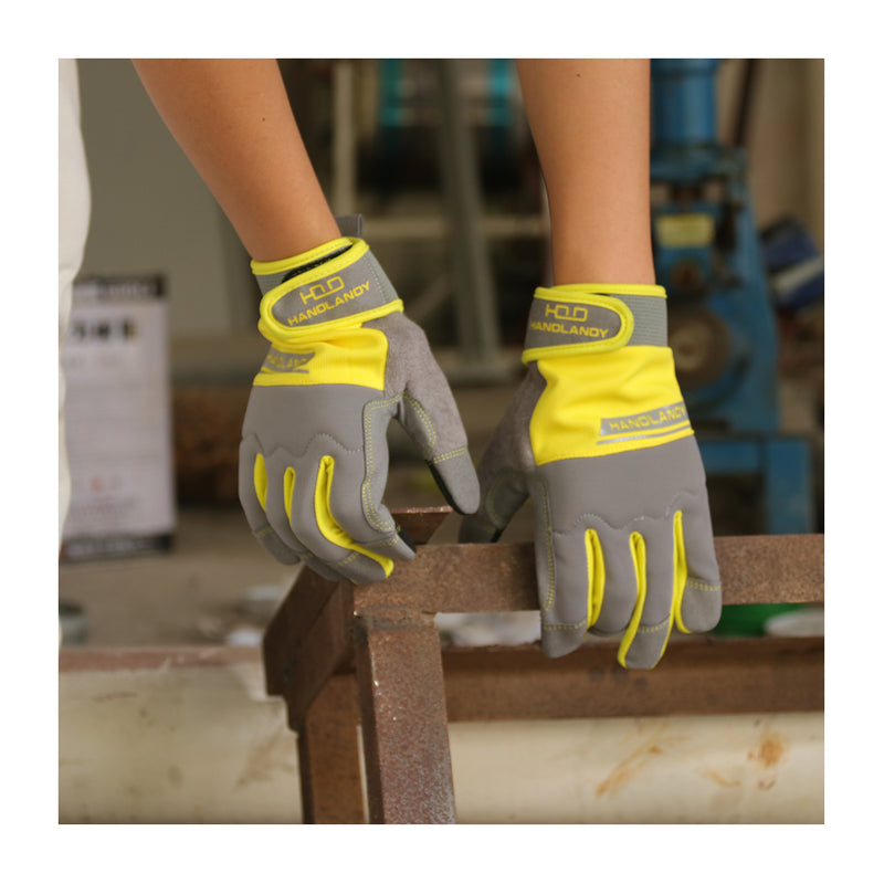 Gants de travail Handlandy pour hommes et femmes en vrac, paquet de 12 paires de gants de travail de mécanicien utilitaires flexibles et respirants pour écran tactile 6035