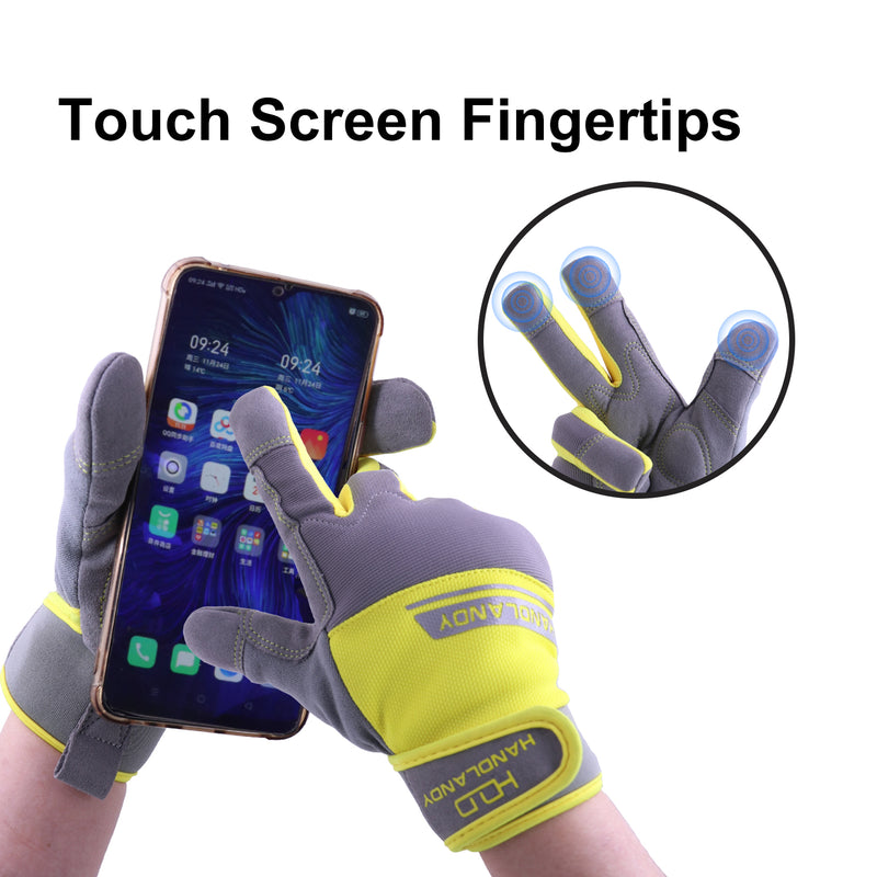 Handlandy Work Gloves Men & Women Bulk,Pack of 12 Pairs Flexible Breathable Utility Mechanic Working Gloves Touch Screen 6035