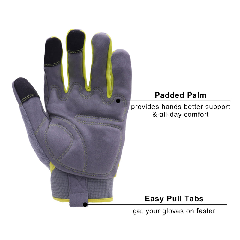 Gants de travail Handlandy pour hommes et femmes en vrac, paquet de 12 paires de gants de travail de mécanicien utilitaires flexibles et respirants pour écran tactile 6035