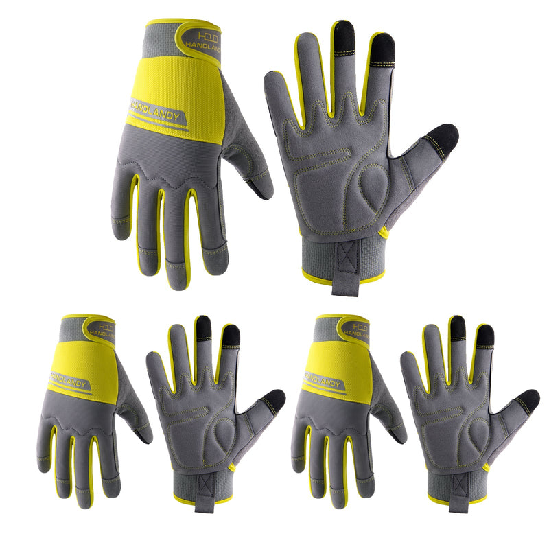 Handlandy Men Women 11/13/15/17 Pairs Mechanic Working Gloves Touch Screen 6035