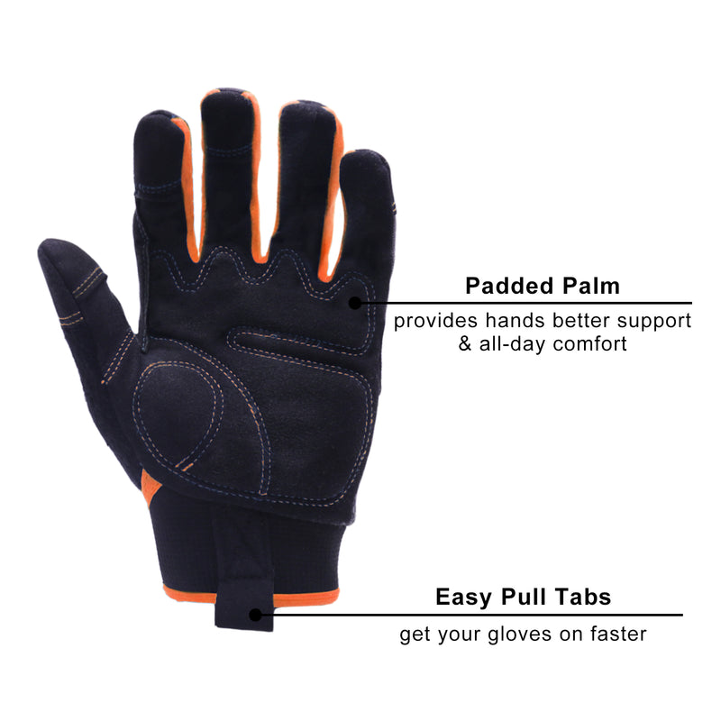 Handlandy Work Gloves Men & Women Bulk, Flexible Breathable Utility Mechanic Working Gloves Touch Screen 6035 (12 Pairs )