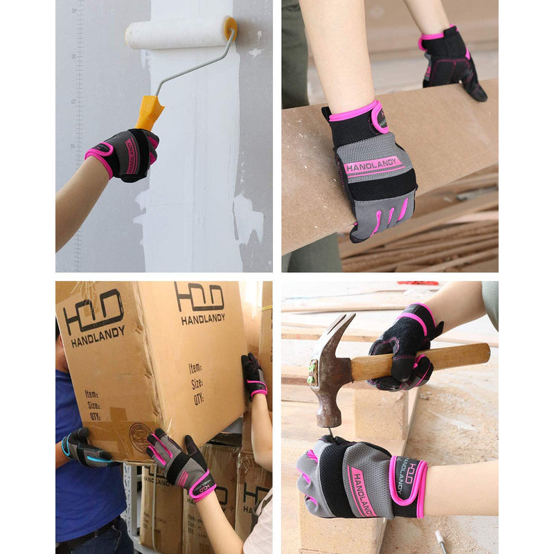 Handlandy Women Work Mechanic Gloves Stretchable Comfortable 6035P