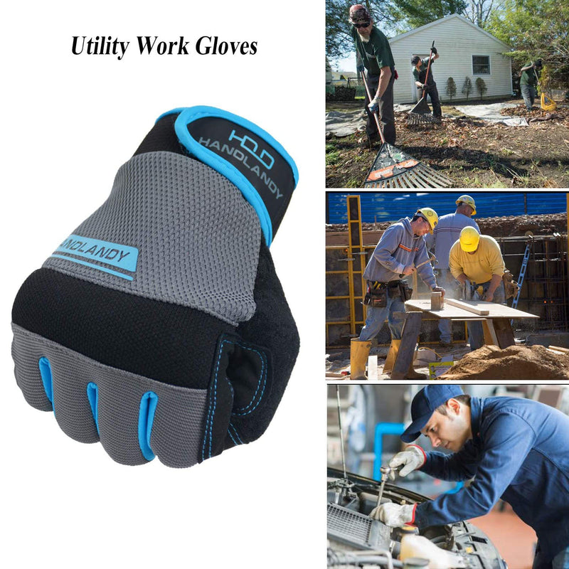 Handlandy Men Women Mechanic Working Gloves Spandex Touch Screen 6035