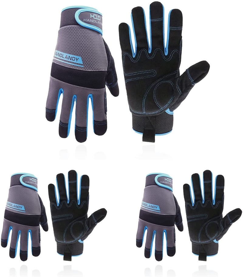 Handlandy Men Women Mechanic Working Gloves Touch Screen 6035 (11/13/15/17 Pairs)