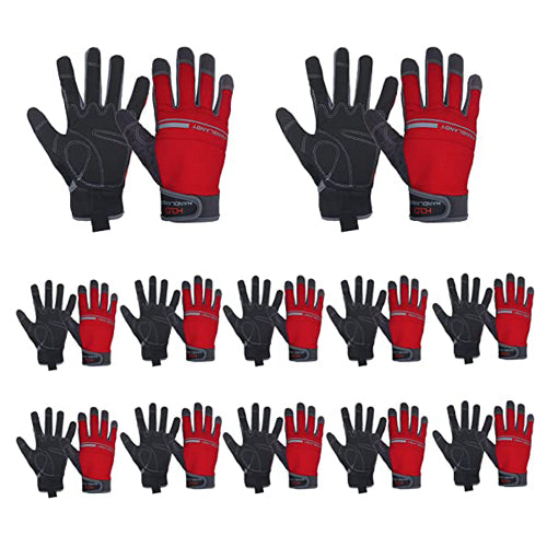 Gants de travail Handlandy pour hommes et femmes en vrac, paquet de 12 paires de gants de travail de mécanicien utilitaires flexibles et respirants pour écran tactile 6035