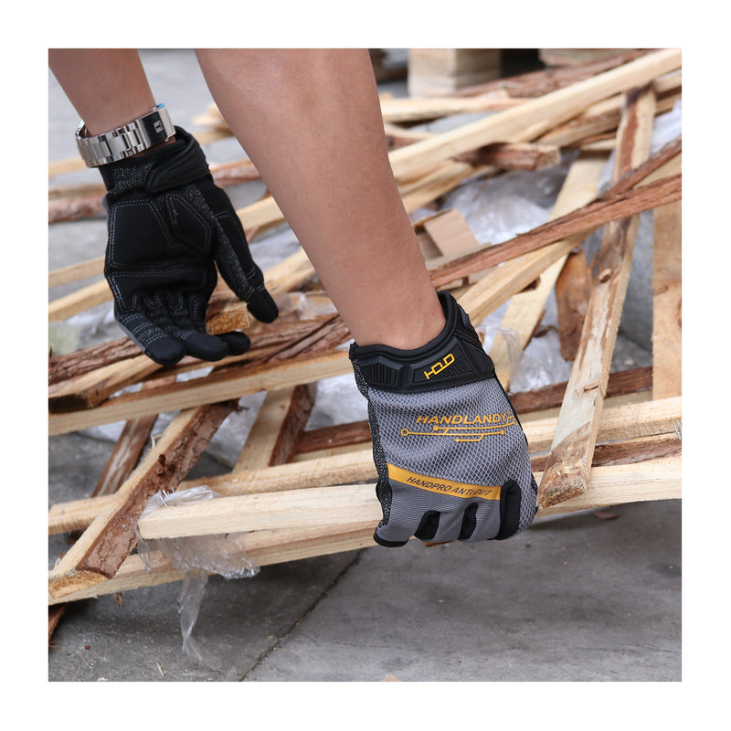 herren handschuhe größe 12 Handandy Arbeitshandschuhe für Herren, 12 Paar, schnittfeste Mechanikerhandschuhe der Stufe 5, reiß- und abriebfeste Handschuhe 6077