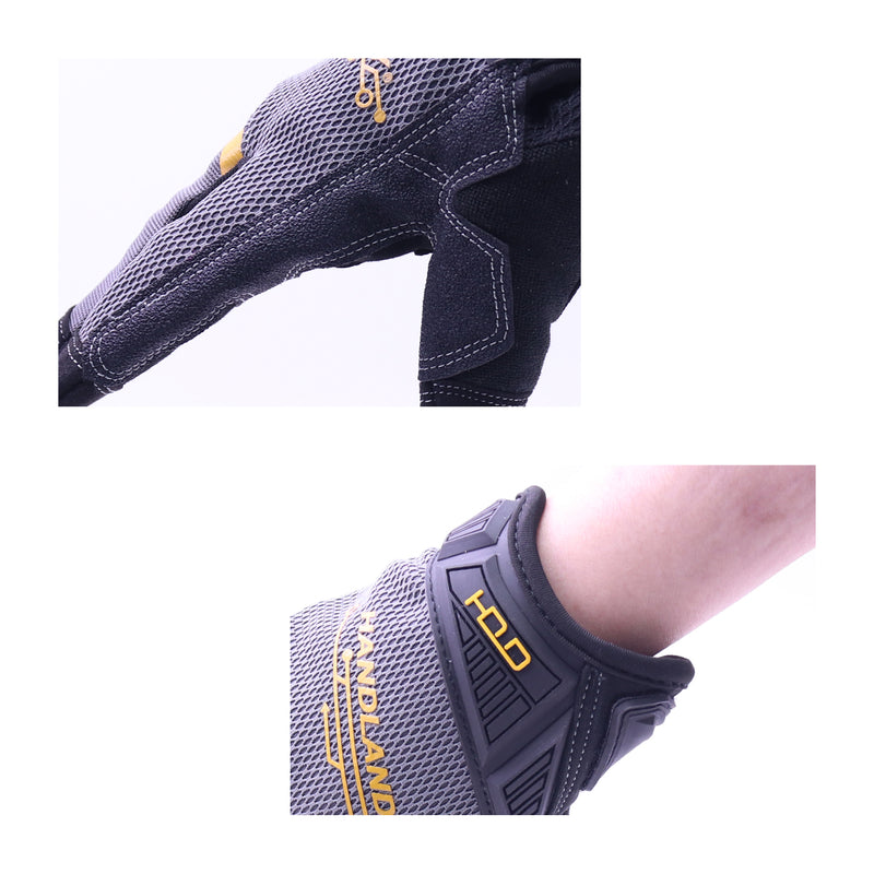 Handlandy Mens Work Gloves Bulk, Cut Resistant Level 5 Mechanics Gloves,Tear & Abrasion Resistant Gloves 6077 (12 Pairs)