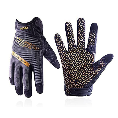 Gants de travail en vrac Handlandy avec poignée pour hommes et femmes, paquet de 12 paires de gants de travail de mécanicien pour écran tactile 6134