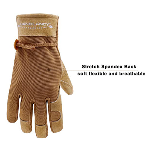 Handlandy 12 paires de gants de jardinage en cuir de vache pour femmes 6167