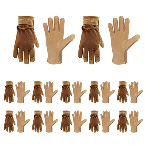 Handlandy Womens Cowhide Leather Gardening Gloves  6167 (12 Pairs)