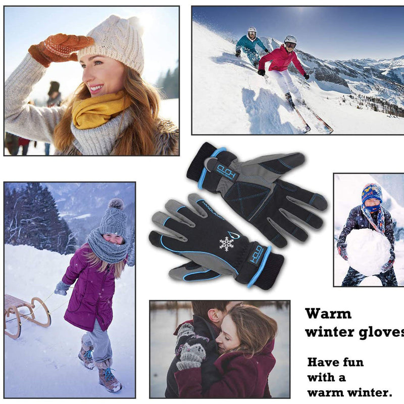 Gants d'hiver Handlandy isolés pour le ski, imperméables, coupe-vent et chauds 8015