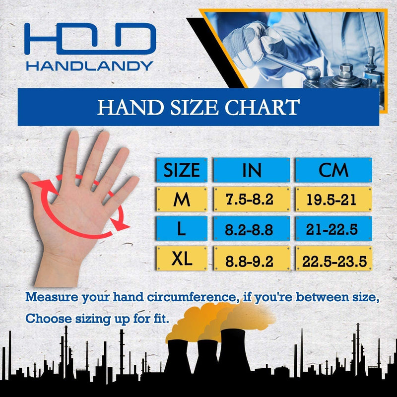 Handlandy – gants de travail pour hommes, vente en gros, paume en cuir synthétique réfléchissant haute visibilité, 5805