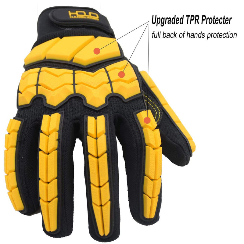 Handlandy Wholesale Men Work Glove Anti Vibration SBR Safety Impact Reducing H635 (36/72/120 Pairs)