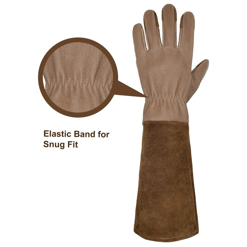 Handlandy Wholesale Women Gardening Gloves Pigskin Leather Long Gauntlet 1601 (36/72/120 Pairs)