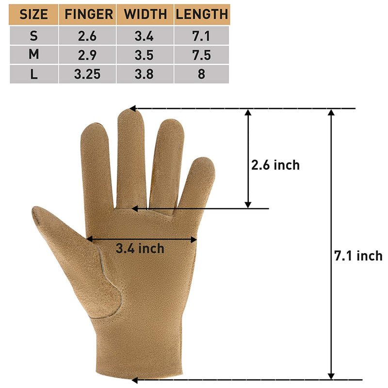 Handlandy Kids Gardening Gloves Genuine Cowhide Leather 5157