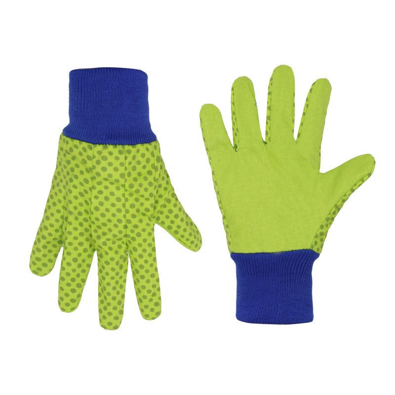 Handlandy 3 Pairs Kids Children Garden Gloves Cotton Dot 5095