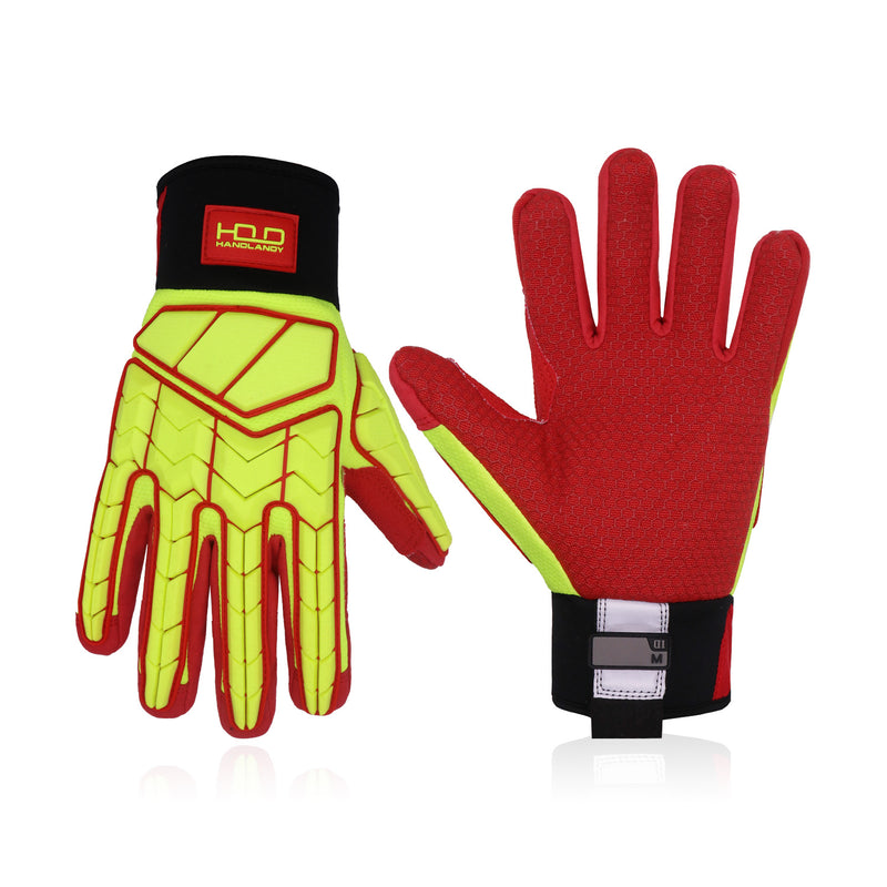 Handlandy Men Work Impact Gloves Hi-Vis Waterproof Oil And Gas H647