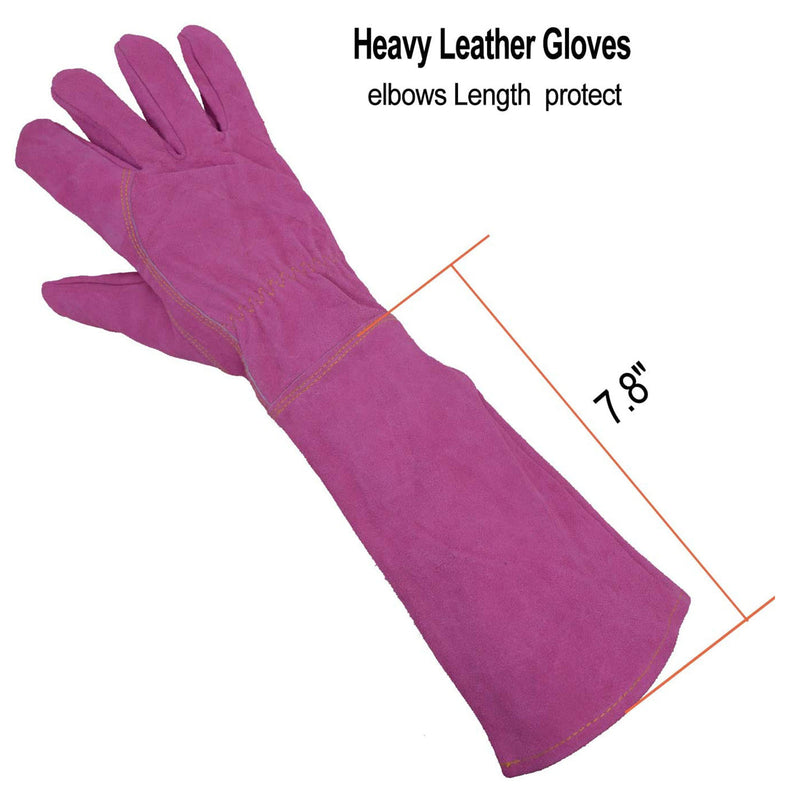 Handlandy vente en gros gants de jardinage pour femmes gantelet en peau de vache résistant aux épines 508890