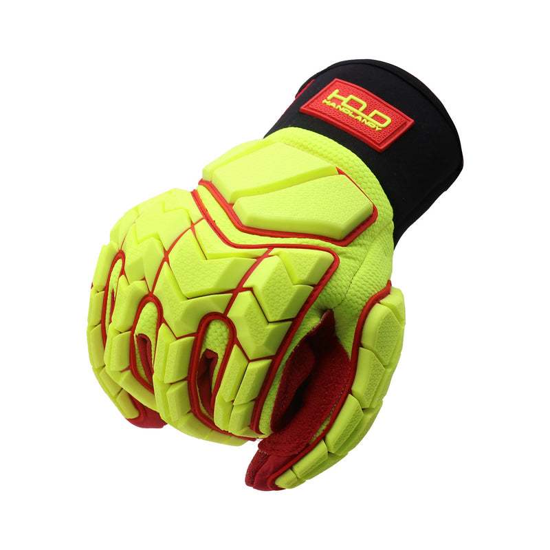 Handlandy Men Work Impact Gloves Hi-Vis Waterproof Oil And Gas H647