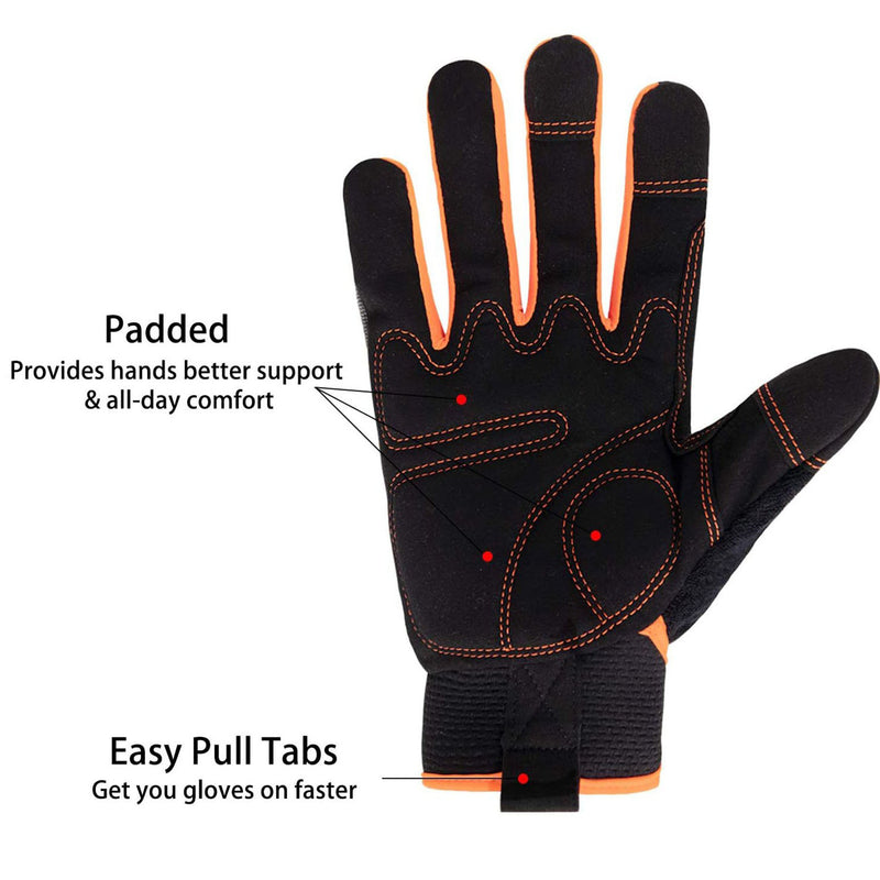Handlandy Mens Women Mechanical Gloves Assemby Power Tools 6035OG