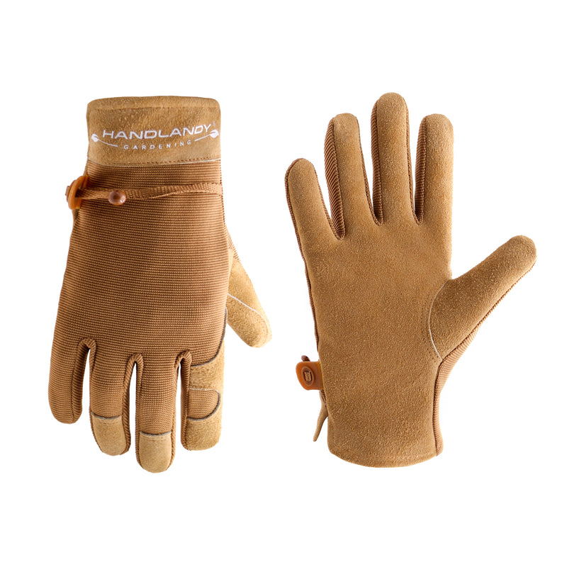 Handlandy Women Gardening Gloves Heavy Duty Leather Yard Work 6167