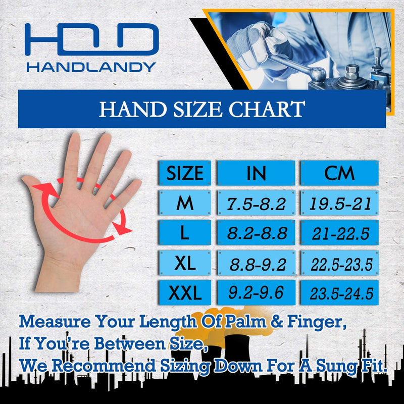 Handandy Herren Mechaniker Anti-Vibrations-Handschuhe Impact TPR Protector H635