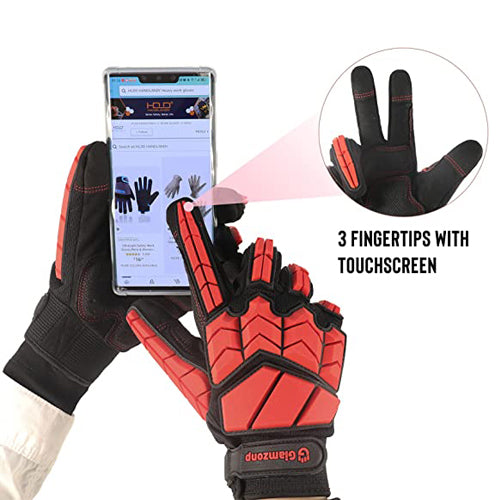 GIAMZONP Men Mechanic Gloves Anti Vibration GEL Padding H655